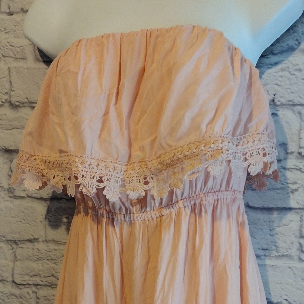 Summer Chic Pink Strapless Dress - Picture 2 of 9